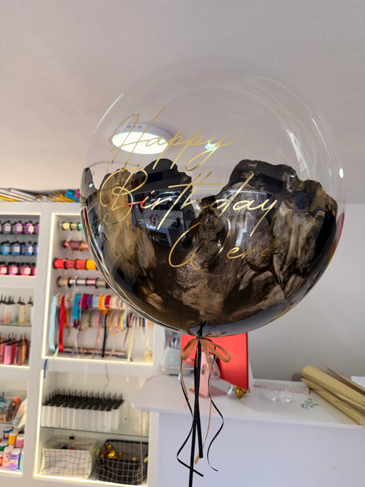 Burbuja Marmoleada + Glitter Dorado