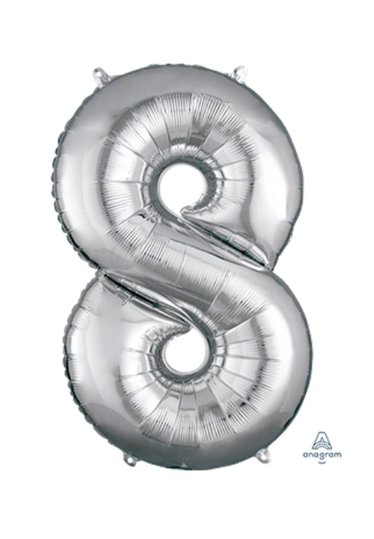 Número #8 Gigante Plata